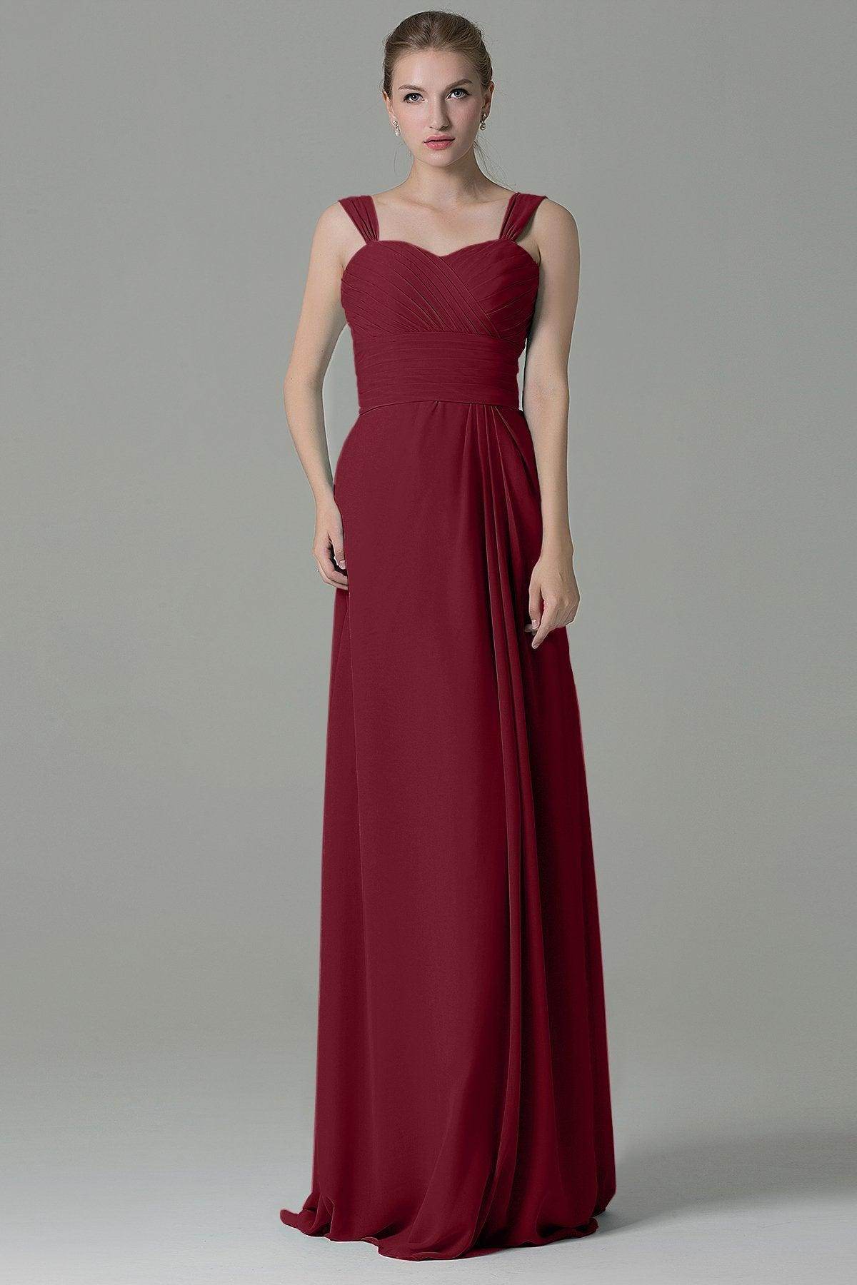 Sheath Floor Length Chiffon Bridesmaid Dress COZF1500D - COCOMELODY